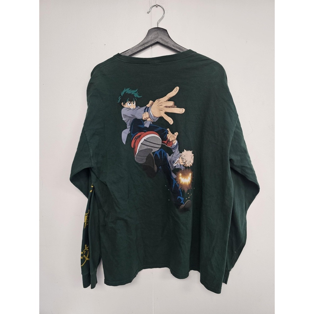 Hot Topic My Hero Academia Shirt Mens XL Green Long Sleeve Plus Ultra Anime - Picture 2 of 8